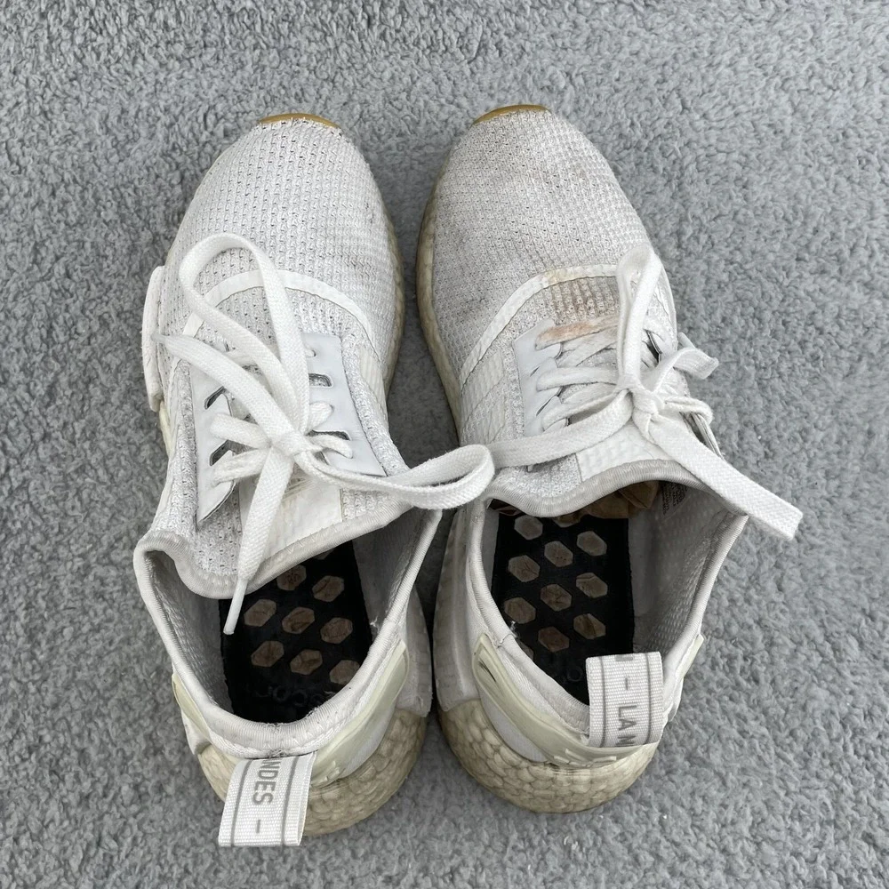 Adidas NMD R1 Running Shoe Mens 8.5 White Jogging Sportswear Athleisure Training
